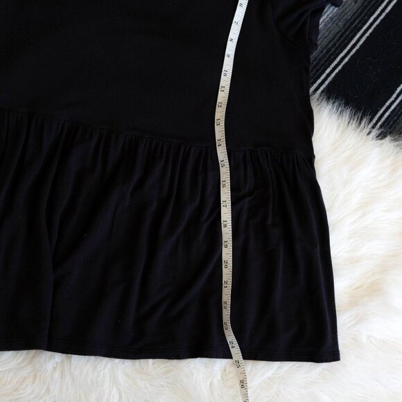 Maurices Women’s Size Small Black Babydoll Top Short Sleeve Peplum Style Tee - Picture 5 of 6